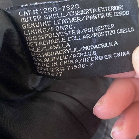 💛 Jacqueline Ferrar Leather Jacket w Waist Tie Button Up Woman’s Size L Black - Picture 6 of 7